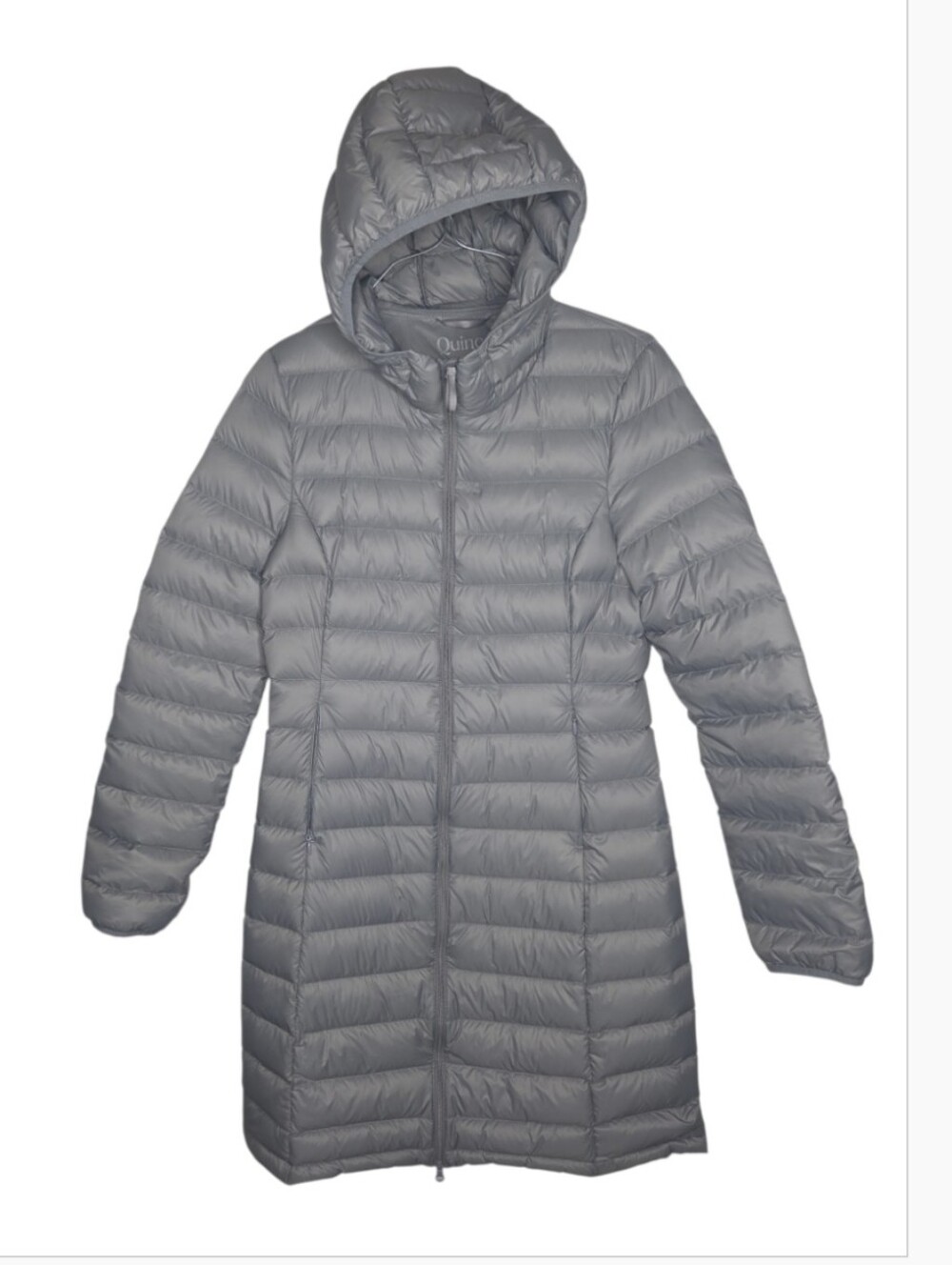 Quince Lightweight Hooded Packable Down Puffer Coat Medium Gray Size S NWOT